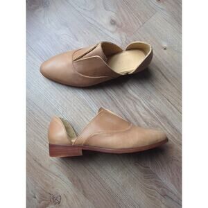 Nisolo Emma d’Orsay Slip On Oxford Flats Womens 7.5 Almond Tan